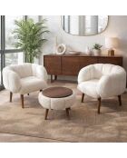 Lotus Wellsoft witte set met vleugelstoelen en salontafel - 3 stuks