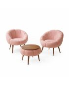 Juego de sillón y mesa de café rosa Lida Wellsoft, 3 piezas
