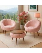 Juego de sillón y mesa de café rosa Lida Wellsoft, 3 piezas