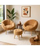 Set poltrona e poggiapiedi marrone Lida Wellsoft - 3 pezzi