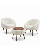Lida Wellsoft witte set met vleugelstoelen en salontafel - 3 stuks