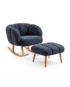 Set fauteuil en zitzakken Lotus antraciet - 70x94x42 cm/45x45 cm