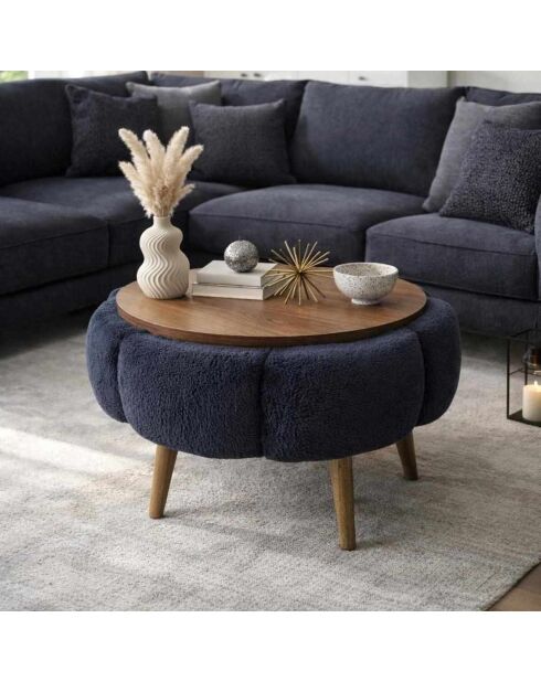 Tavolino Papatya 60 antracite/noce - 60x44 cm