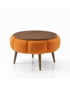 Papatya 60 salontafel in oranje/walnoot - 60x44 cm