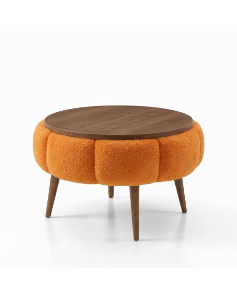 Papatya 60 salontafel in oranje/walnoot - 60x44 cm