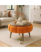 Papatya 60 salontafel in oranje/walnoot - 60x44 cm