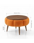 Papatya 60 salontafel in oranje/walnoot - 60x44 cm