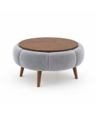 Papatya 60 Couchtisch in Grau/Nussbaum - 60x44 cm