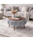 Papatya 60 Couchtisch in Grau/Nussbaum - 60x44 cm