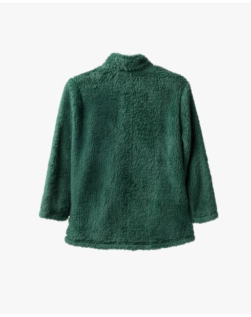 Peignoir chaud à manches longues , motif cacahuètes classiques vertes