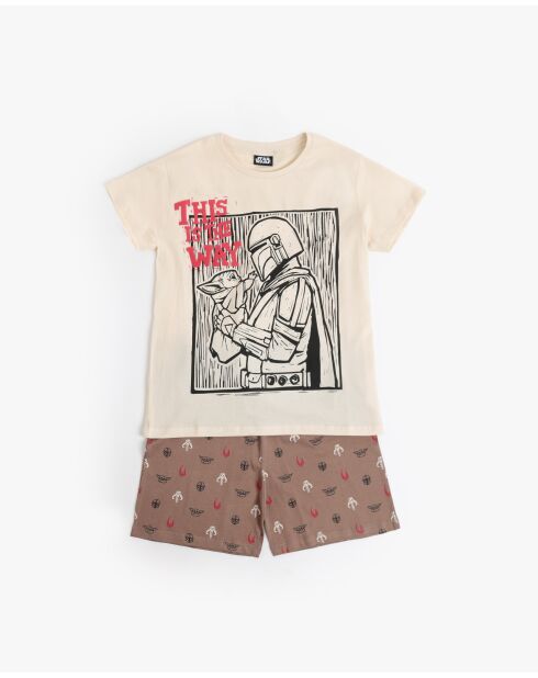 Pyjama à manches courtes Star wars écru