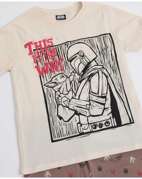 Pyjama à manches courtes Star wars écru