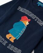 Pyjama met lange mouwen, college-stijl, marineblauw