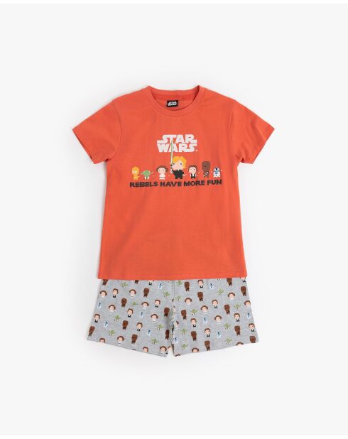 Pyjama à manches courtes Star wars Pixel Wars orange