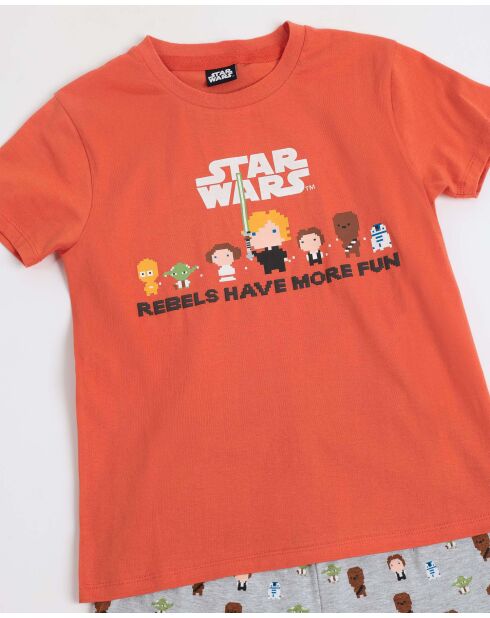 Pyjama à manches courtes Star wars Pixel Wars orange