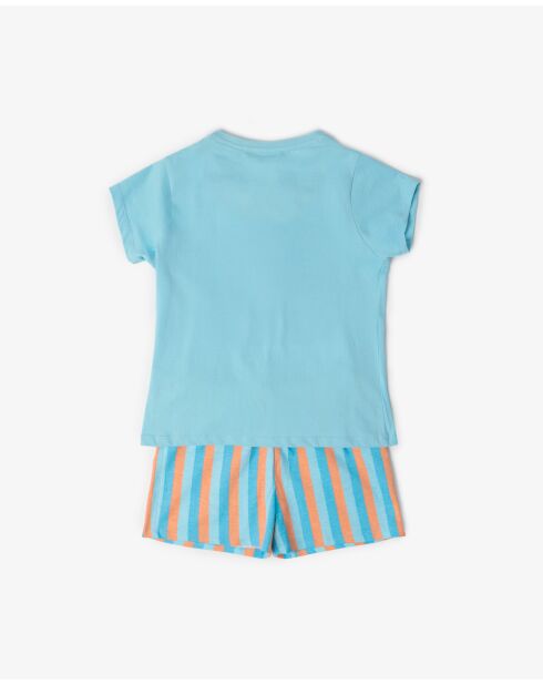 Snoopy Van blauwe pyjama met korte mouwen