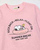 Pyjama d'été à manches longues rose