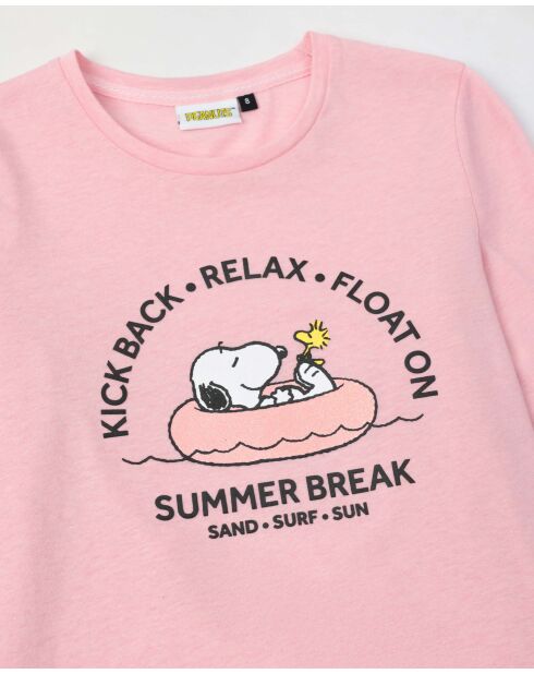 Pyjama d'été à manches longues rose