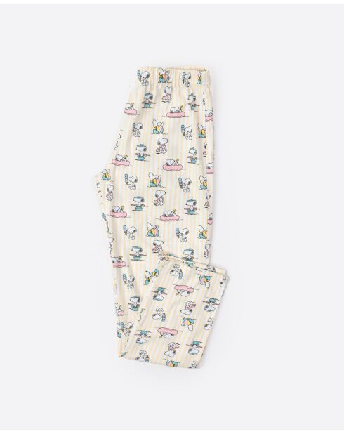 Pyjama d'été à manches longues rose