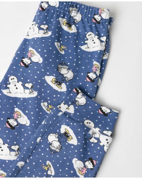 Pyjama à manches longues , motif neige écru
