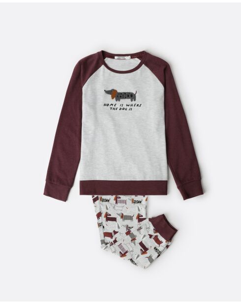 Pyjama à manches longues Dog Home marron