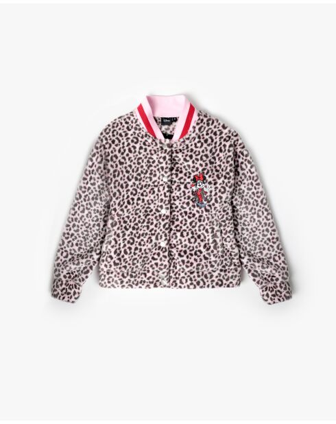 Peignoir chaud à manches longues Minnie Mouse léopard