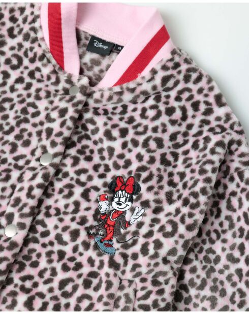 Peignoir chaud à manches longues Minnie Mouse léopard