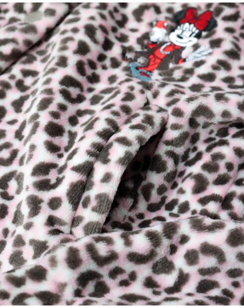 Peignoir chaud à manches longues Minnie Mouse léopard