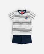 CLASSIC marineblauwe pyjama met korte mouwen