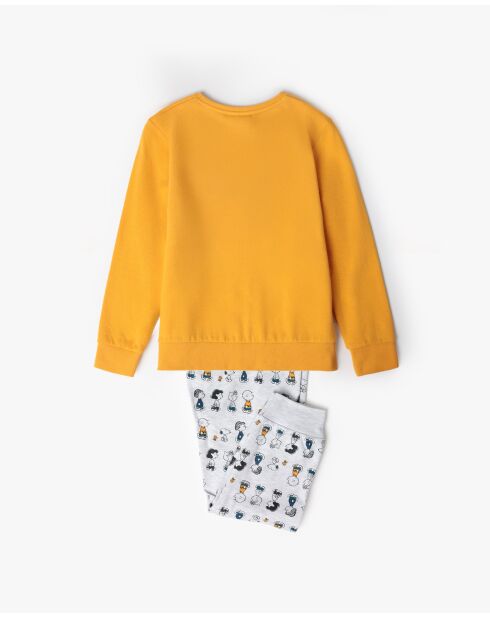 Pyjama à manches longues avec sweat-shirt Snoopy & Friends moutarde