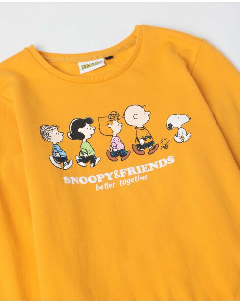 Pyjama à manches longues avec sweat-shirt Snoopy & Friends moutarde
