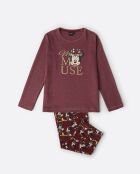 Minnie Mouse burgunderfarbener Langarm-Pyjama