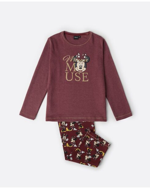 Minnie Mouse burgunderfarbener Langarm-Pyjama