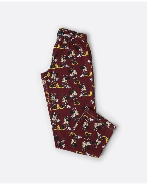 Minnie Mouse burgunderfarbener Langarm-Pyjama