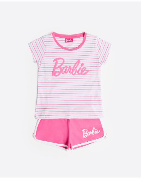 Pyjama Barbie Surf Girl à manches courtes rose