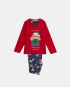 Pigiama rosso a maniche lunghe Have a Lazy Christmas