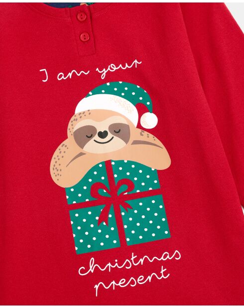 Have a Lazy Christmas roter Langarm-Pyjama
