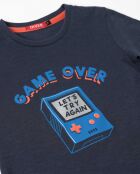 DIVER grauer Gaming-Pyjama mit kurzen Ärmeln