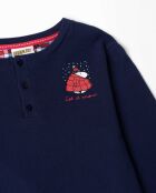 Marineblauwe pyjama met Manga Grande Tapeta Let It Snow