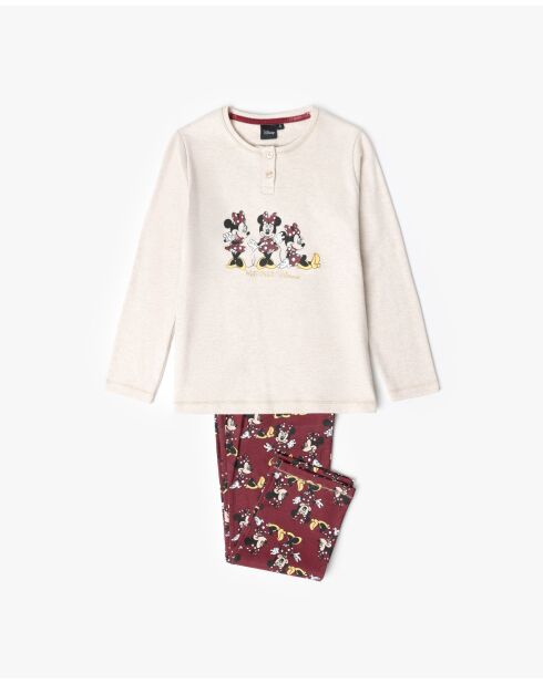 Pyjama à manches longues Minnie Mouse écru
