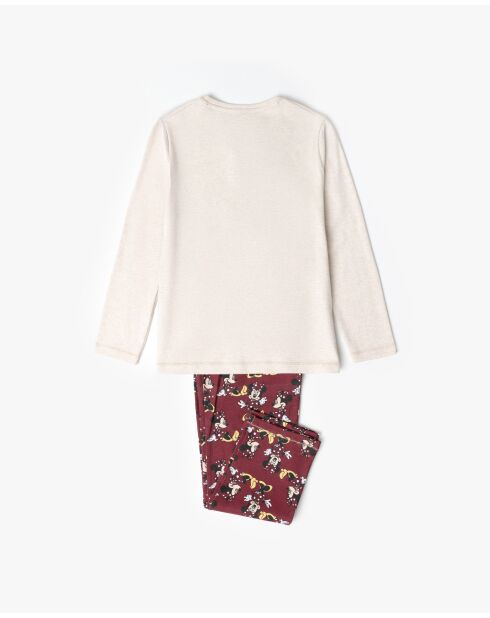 Pyjama à manches longues Minnie Mouse écru