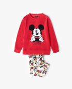 Mickey roter warmer Langarm-Pyjama