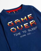 Diver Game Over marineblauwe pyjama met lange mouwen