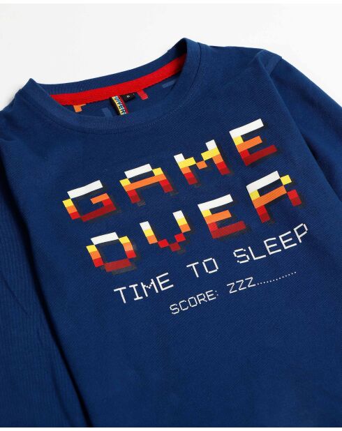 Diver Game Over marineblauwe pyjama met lange mouwen