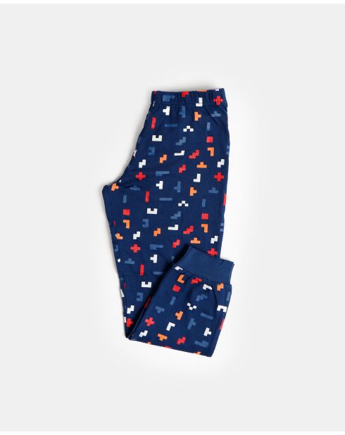 Diver Game Over marineblauwe pyjama met lange mouwen