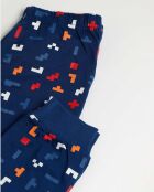 Diver Game Over marineblauwe pyjama met lange mouwen