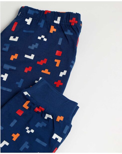 Diver Game Over marineblauwe pyjama met lange mouwen