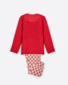 Langarm-Pyjama mit rotem Rentiermuster