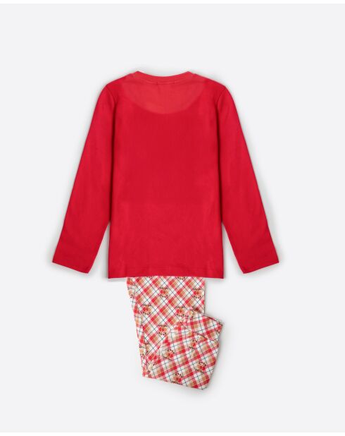 Langarm-Pyjama mit rotem Rentiermuster