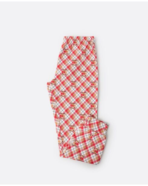 Langarm-Pyjama mit rotem Rentiermuster